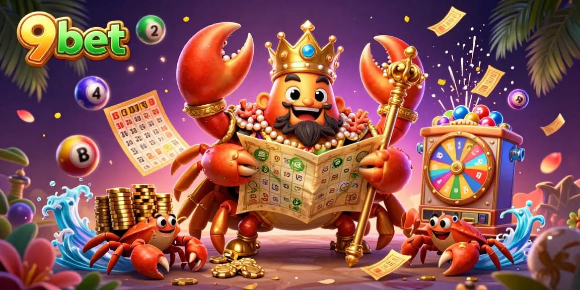Experience thrilling wins with 9bet's vibrant lottery excitement in a dazzling 3D scene.