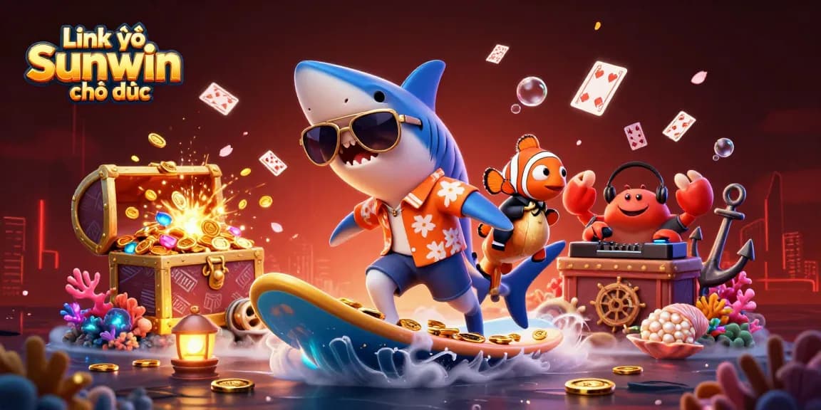 View the dynamic scene featuring characters and vibrant designs celebrating Link vào Sunwin chính thức for an immersive gambling experience.