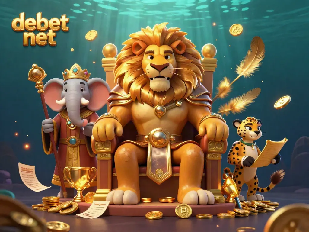 Experience thrilling moments at debet net while watching a fierce lion king rule over gold coins and epic betting.
