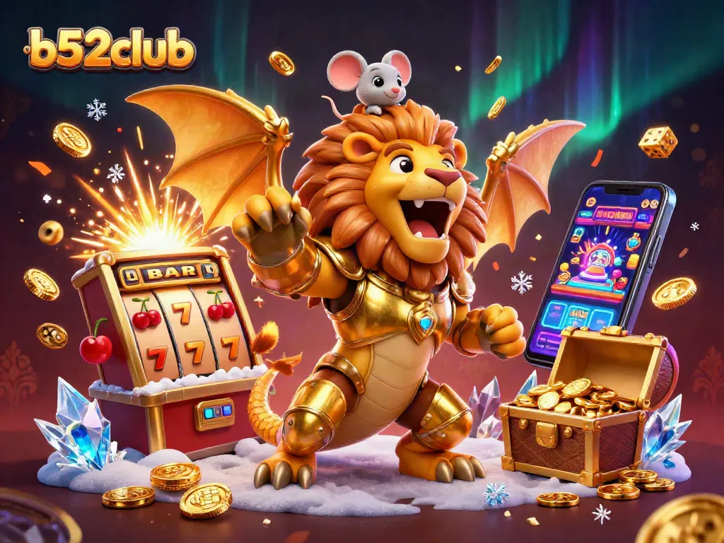 Experience the thrilling b52club jackpot with captivating 3D casino elements and characters.