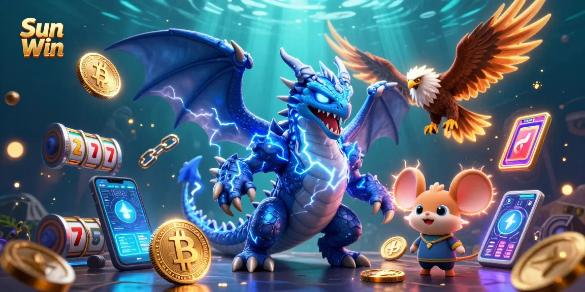 Experience the thrilling action of Sun Win with vibrant elements from a virtual casino.