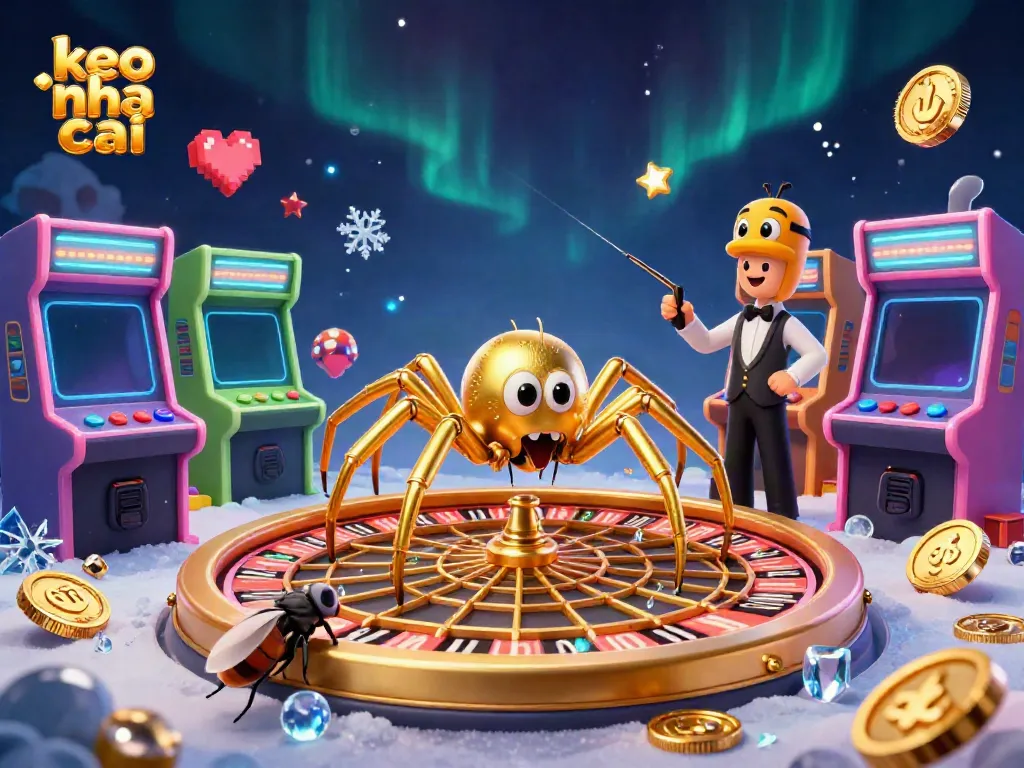 Interacting characters showcase "keo nha cai" in a vibrant casino-themed scene with dynamic game elements.