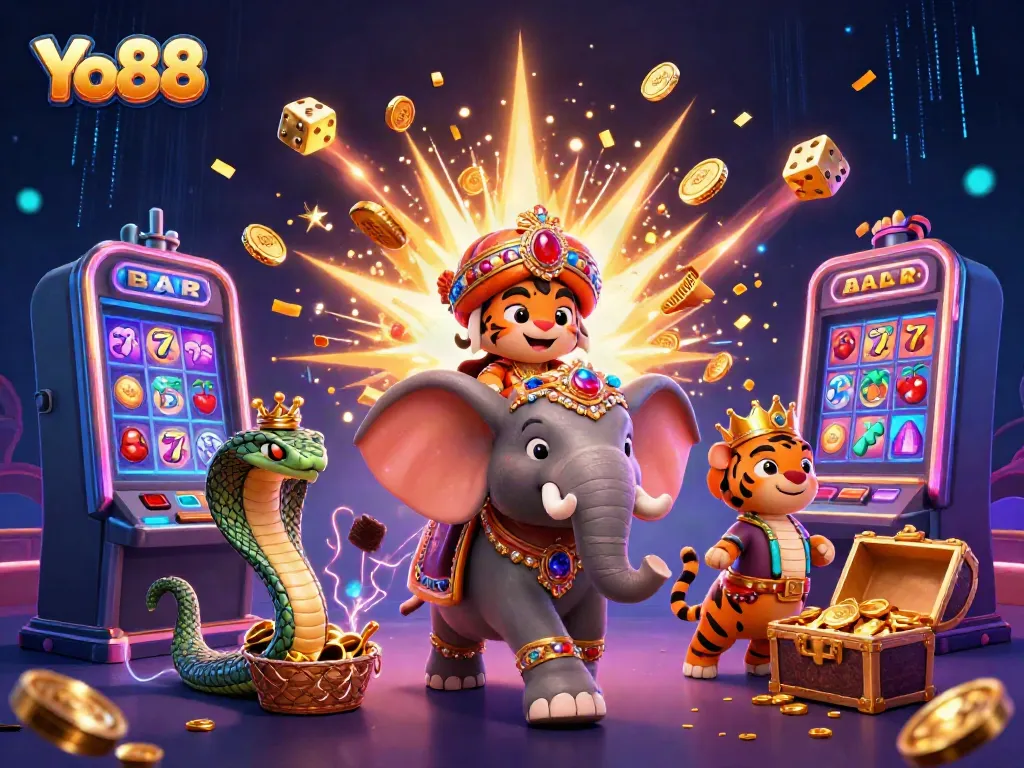 Experience the vibrant world of Yo88 with an exciting 3D casino adventure featuring majestic characters.